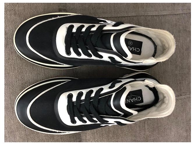 Sneakers Chanel CC Logo Nero Bianco - vista 13