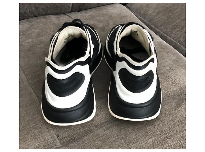 Sneakers Chanel CC Logo Nero Bianco - vista 7