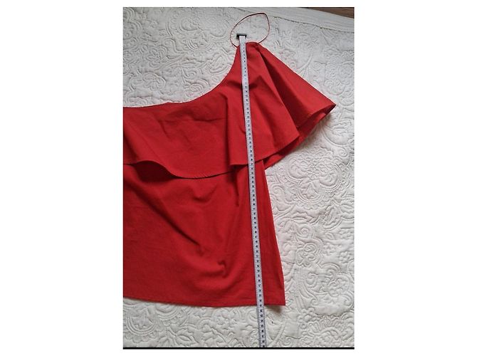 Zapa Paris Top rojo asimétrico con volantes Roja - vista 10