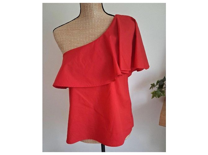 Zapa Paris Top rojo asimétrico con volantes Roja - vista 12