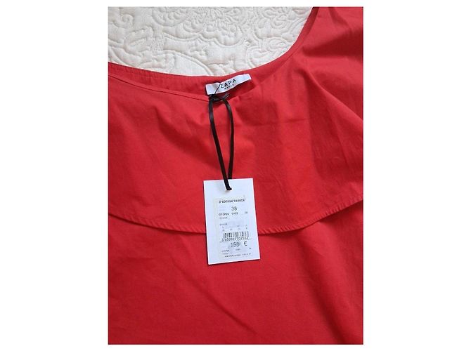Zapa Paris Top rojo asimétrico con volantes Roja - vista 3