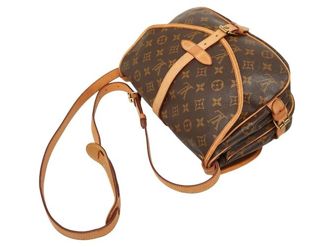 Borsa a tracolla Louis Vuitton Monogram Saumur 30 Marrone - vista 8