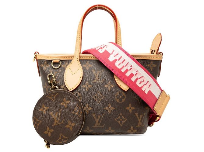 Borsa a Spalla Louis Vuitton Monogram Neverfull BB Marrone Rosa - vista 6