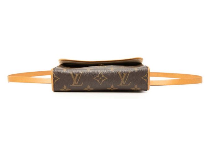 Borsa a tracolla Monogram Pochette Florentine Louis Vuitton Marrone - vista 3