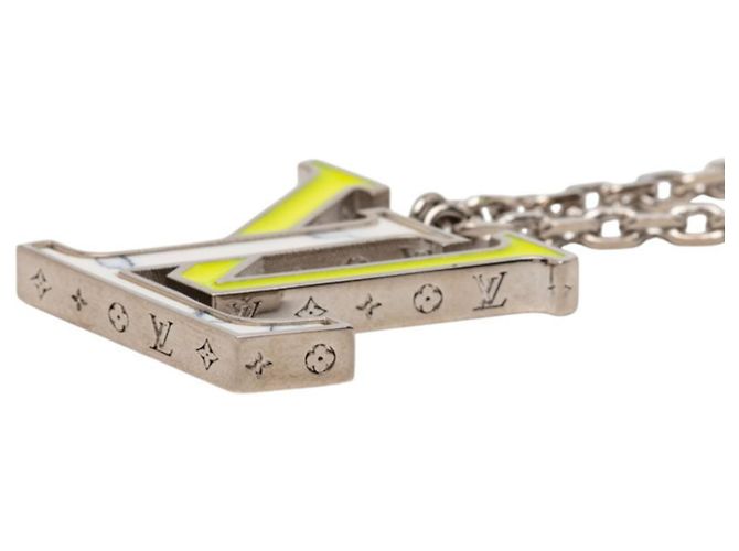 Collana con pendente a catena LV Colors Louis Vuitton Argento Bianco Giallo - vista 3