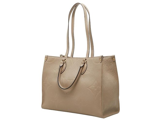 Borsa Louis Vuitton Monogram Empreinte OnTheGo MM Beige Grigio - vista 2