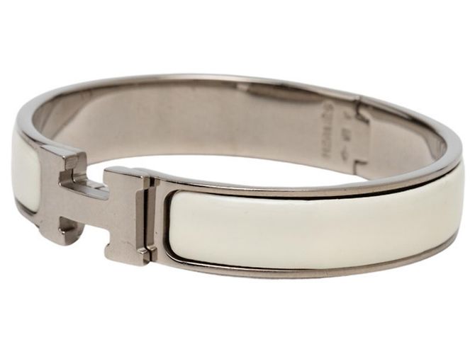 Hermès Hermes Click H PM Armband Silber Weiß - Ansicht 2