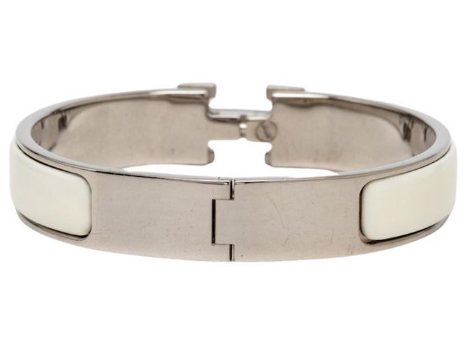 Hermès Hermes Click H PM Armband Silber Weiß - Ansicht 3