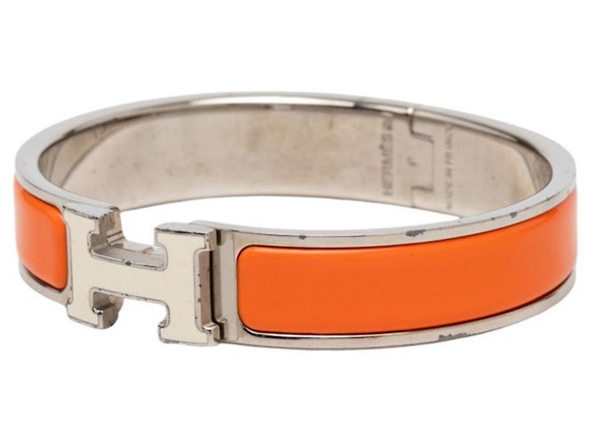 Hermès Pulsera Bangle Click H PM Hermes Plata Naranja Crudo - vista 2