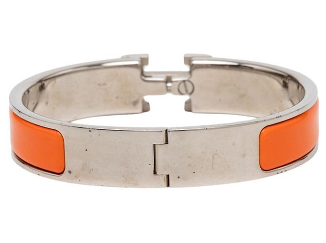 Hermès Pulsera Bangle Click H PM Hermes Plata Naranja Crudo - vista 3