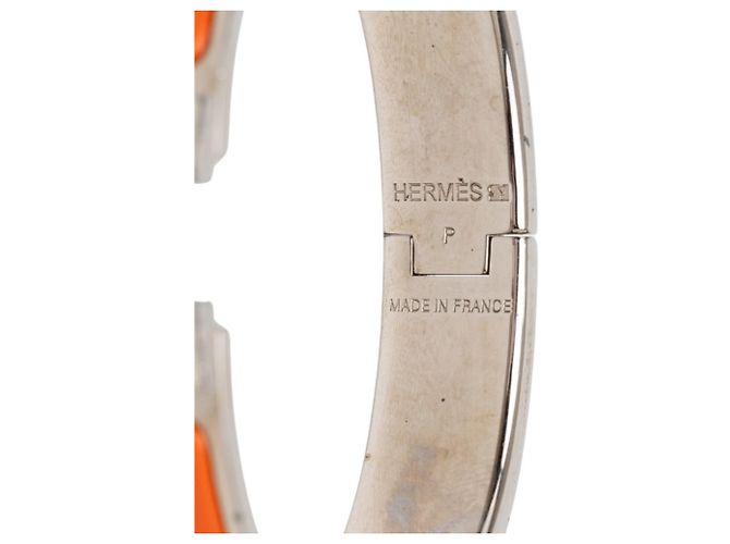 Hermès Pulsera Bangle Click H PM Hermes Plata Naranja Crudo - vista 5
