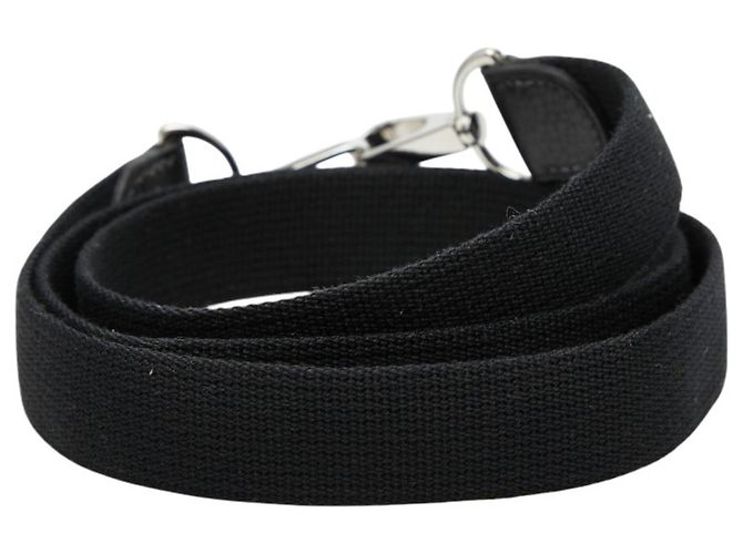 Hermès Tracolla in pelle e tela nera Hermes Nero - vista 3