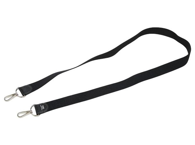 Hermès Tracolla in pelle e tela nera Hermes Nero - vista 5
