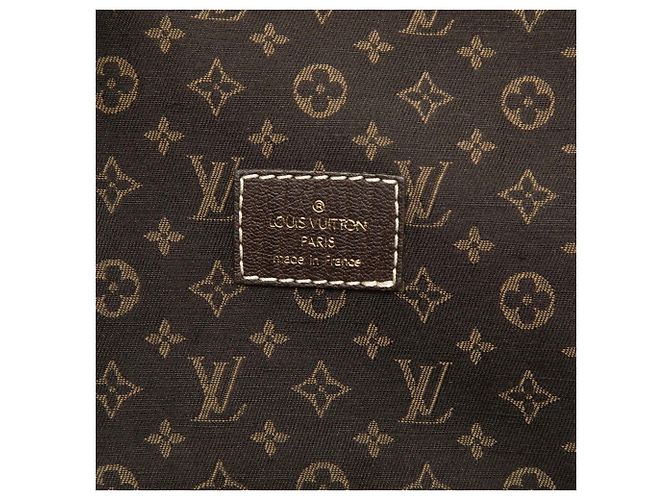 Borsa a tracolla Louis Vuitton Monogram Mini Lin Saumur 30 Marrone scuro - vista 5