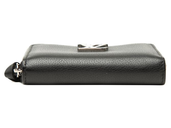 Louis Vuitton Lockme Zippy Münzbeutel aus schwarzem Leder Noir - Ansicht 3