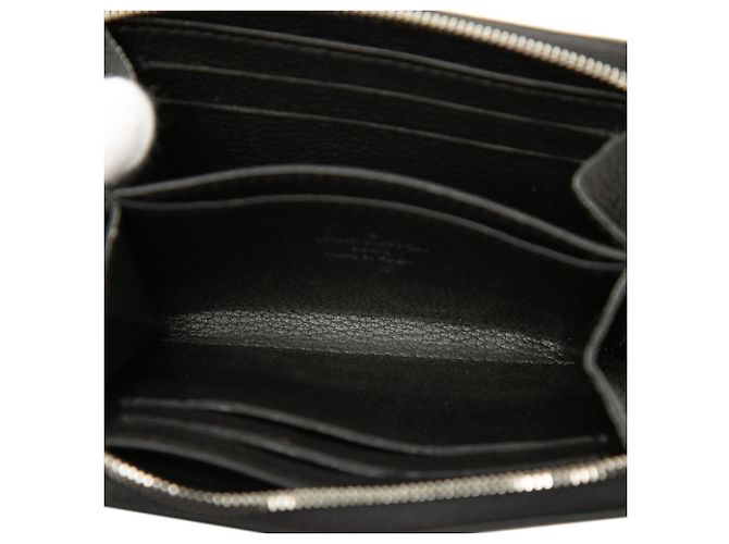 Louis Vuitton Lockme Zippy Münzbeutel aus schwarzem Leder Noir - Ansicht 4