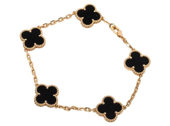 Bracciale Vintage Alhambra 5P Onyx di Van Cleef & Arpels Nero D'oro - vista 2