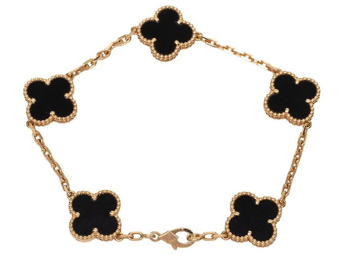 Bracciale Vintage Alhambra 5P Onyx di Van Cleef & Arpels Nero D'oro - vista 3