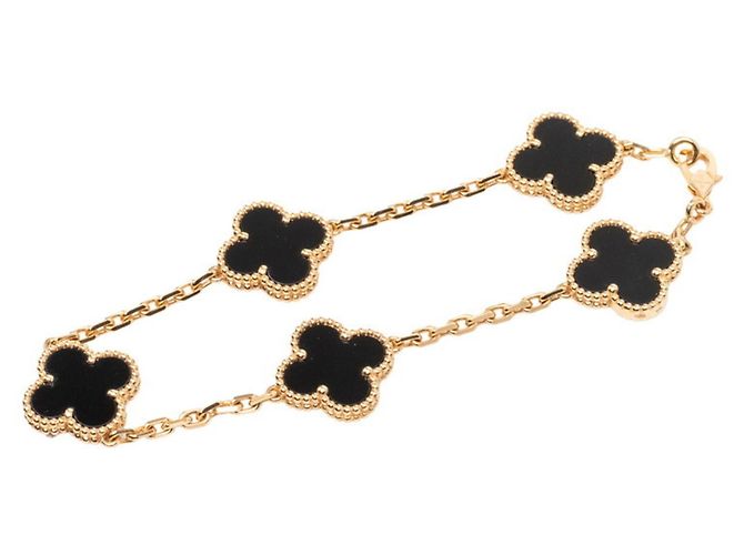 Bracciale Vintage Alhambra 5P Onyx di Van Cleef & Arpels Nero D'oro - vista 4