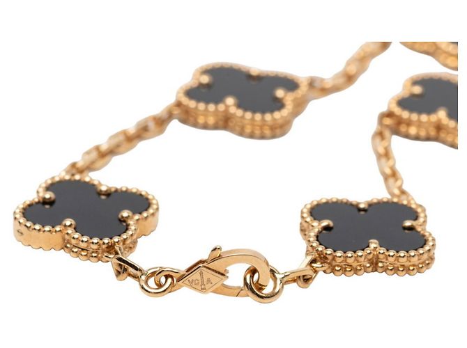 Bracciale Vintage Alhambra 5P Onyx di Van Cleef & Arpels Nero D'oro - vista 5