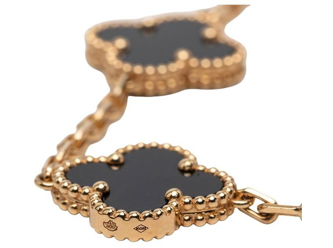 Bracciale Vintage Alhambra 5P Onyx di Van Cleef & Arpels Nero D'oro - vista 6