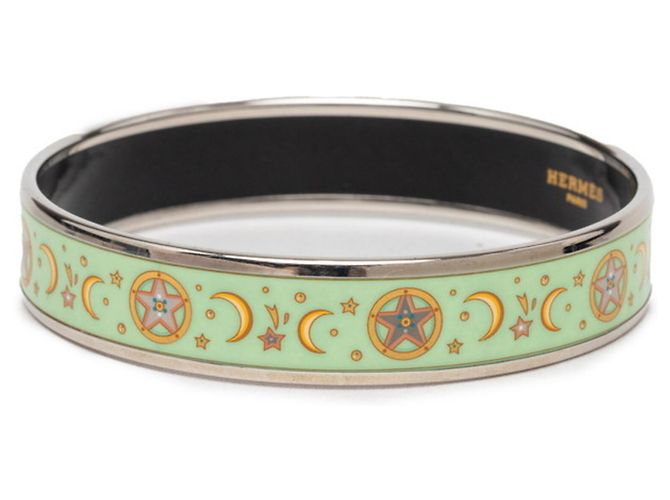 Hermès Bracciale rigido in smalto Hermes Email MM Argento Verde - vista 2