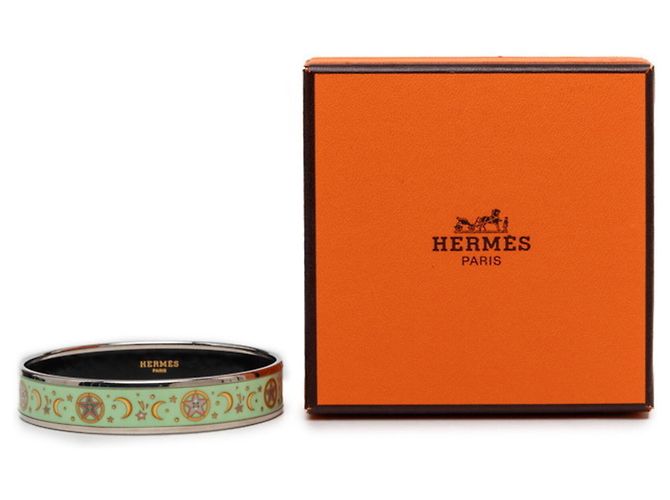 Hermès Bracciale rigido in smalto Hermes Email MM Argento Verde - vista 6