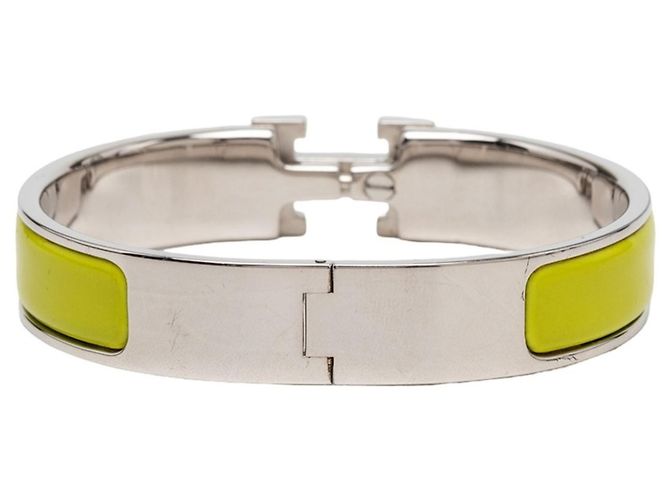 Hermès Pulseira rígida de esmalte Click H PM Hermes Prata Verde Amarelo - vista 3