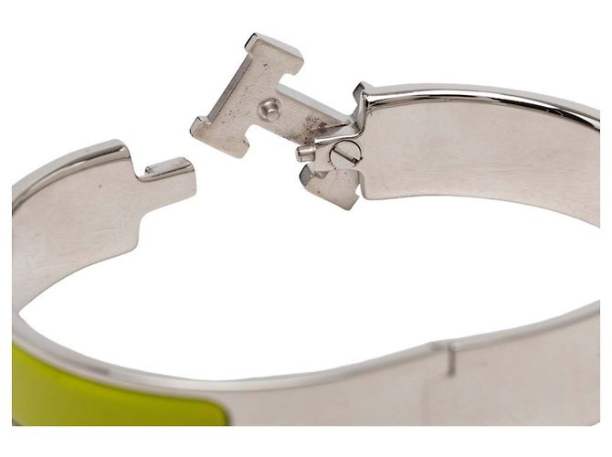 Hermès Pulseira rígida de esmalte Click H PM Hermes Prata Verde Amarelo - vista 5