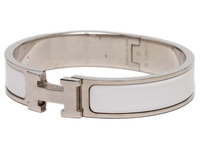 Hermès Hermes Click H PM Email Armreif Silber Weiß - Ansicht 2