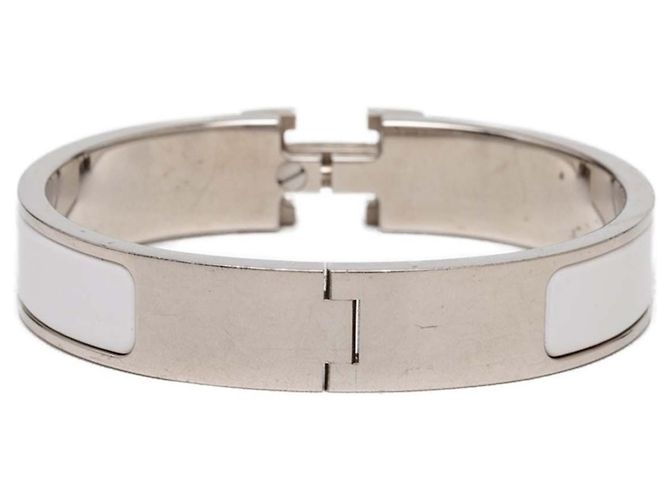 Hermès Hermes Click H PM Email Armreif Silber Weiß - Ansicht 3