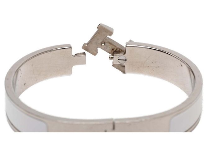 Hermès Hermes Click H PM Email Armreif Silber Weiß - Ansicht 5