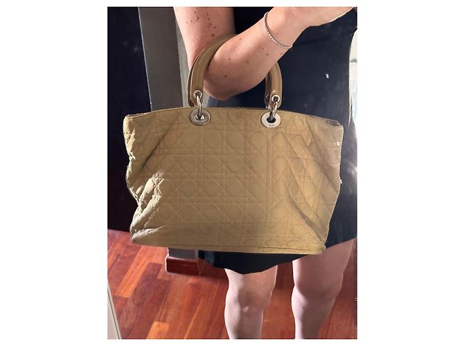 Christian Dior Bolso Tote Large Lady Dior Beige - vista 11