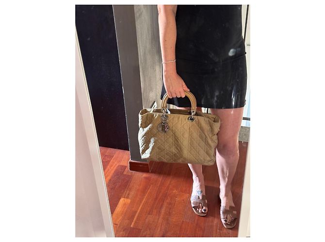 Christian Dior Bolso Tote Large Lady Dior Beige - vista 15