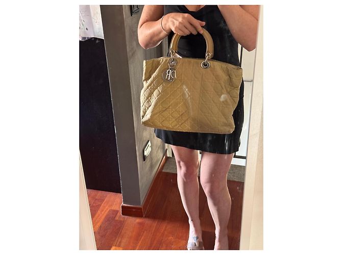 Christian Dior Bolso Tote Large Lady Dior Beige - vista 16
