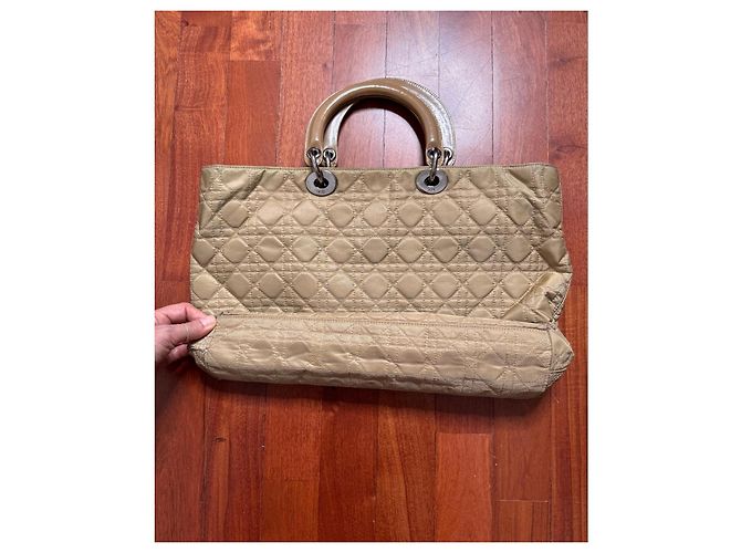 Christian Dior Bolso Tote Large Lady Dior Beige - vista 8