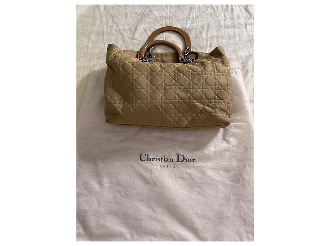 Christian Dior Bolso Tote Large Lady Dior Beige - vista 9