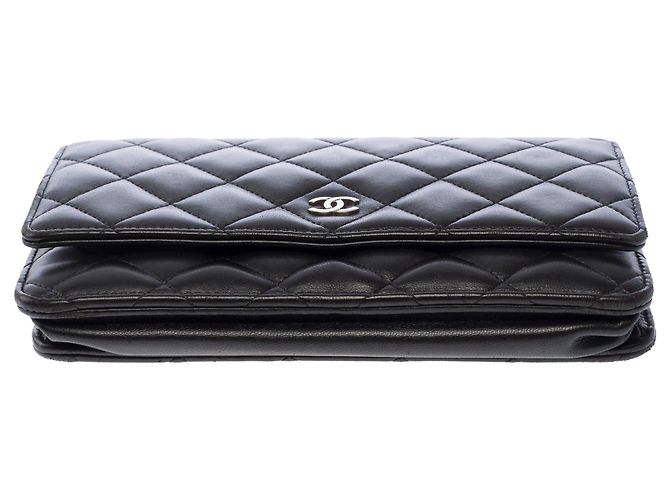 Borsa CHANEL Wallet on Chain in Pelle Nera - 103737 Nero - vista 10