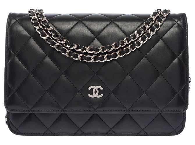 Borsa CHANEL Wallet on Chain in Pelle Nera - 103737 Nero - vista 2