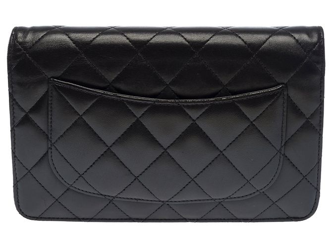Borsa CHANEL Wallet on Chain in Pelle Nera - 103737 Nero - vista 3