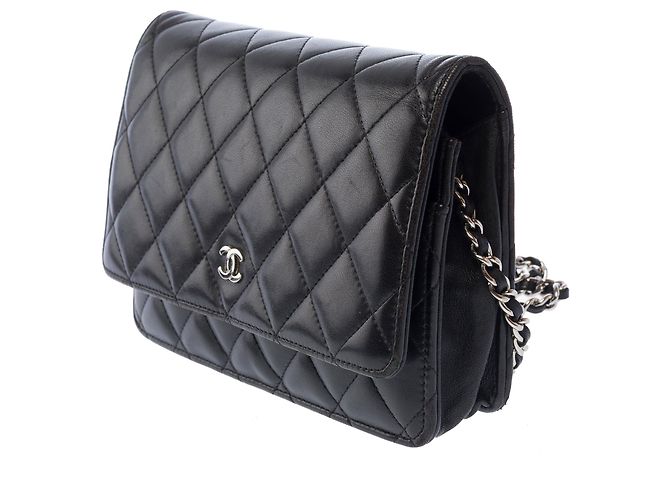 Borsa CHANEL Wallet on Chain in Pelle Nera - 103737 Nero - vista 4