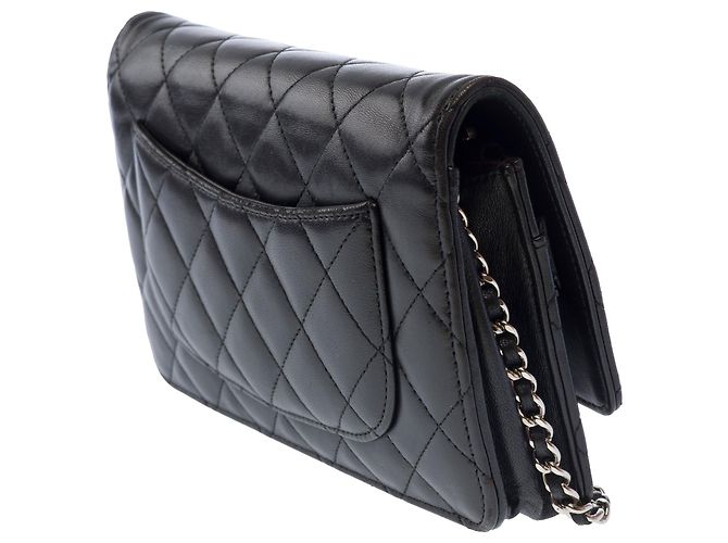 Borsa CHANEL Wallet on Chain in Pelle Nera - 103737 Nero - vista 5