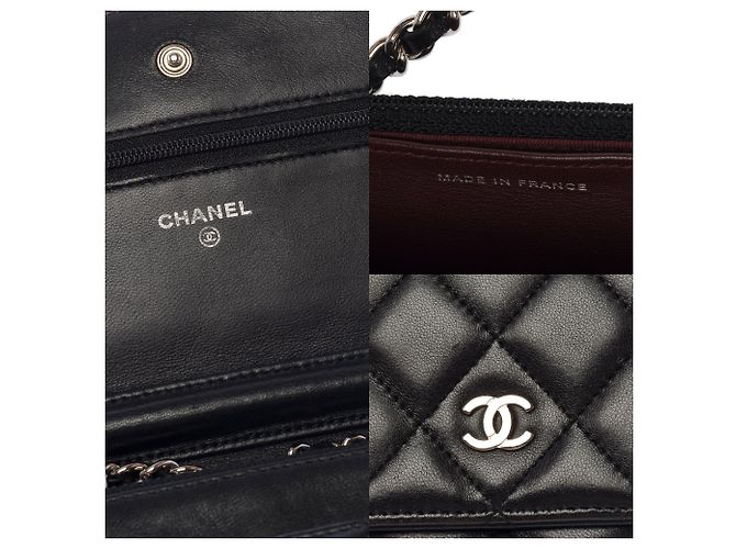 Borsa CHANEL Wallet on Chain in Pelle Nera - 103737 Nero - vista 6