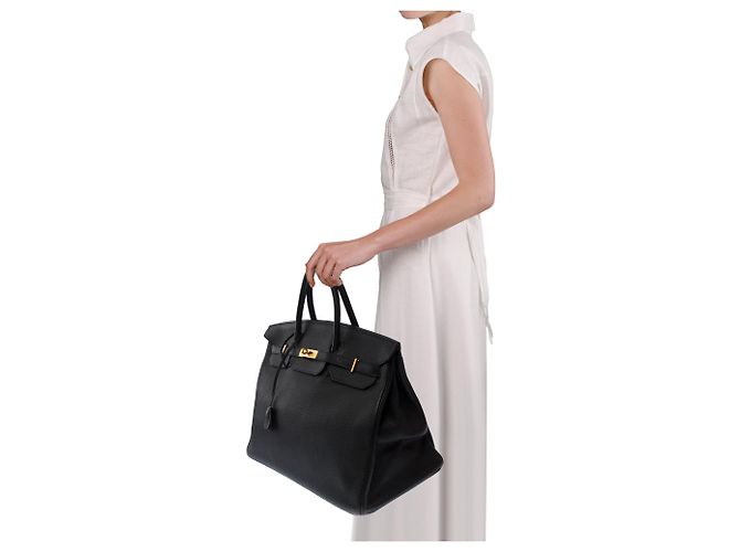 Hermès Borsa HERMES Birkin 40 in Pelle Nera - 103751 Nero - vista 13