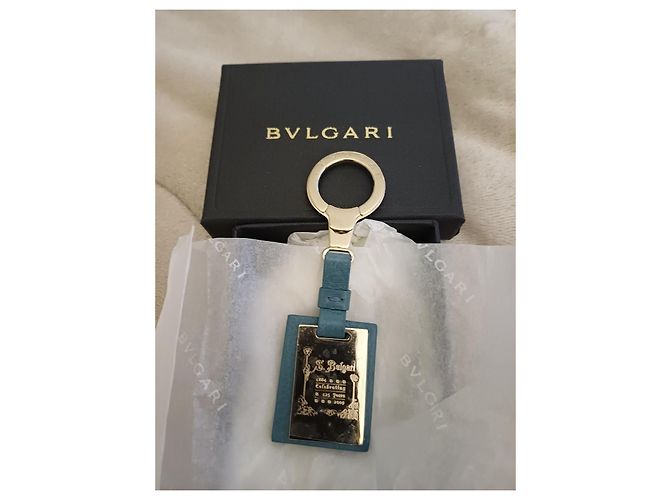 Bulgari 125th Anniversary Blue Leather Keychain - view 2
