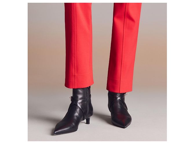 Hermès Botines Nice en napa con hebilla Kelly Negro - vista 12