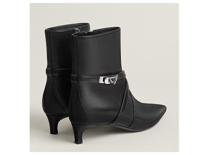 Hermès Botines Nice en napa con hebilla Kelly Negro - vista 13
