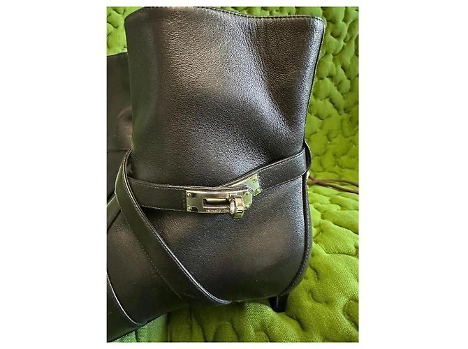 Hermès Botines Nice en napa con hebilla Kelly Negro - vista 5