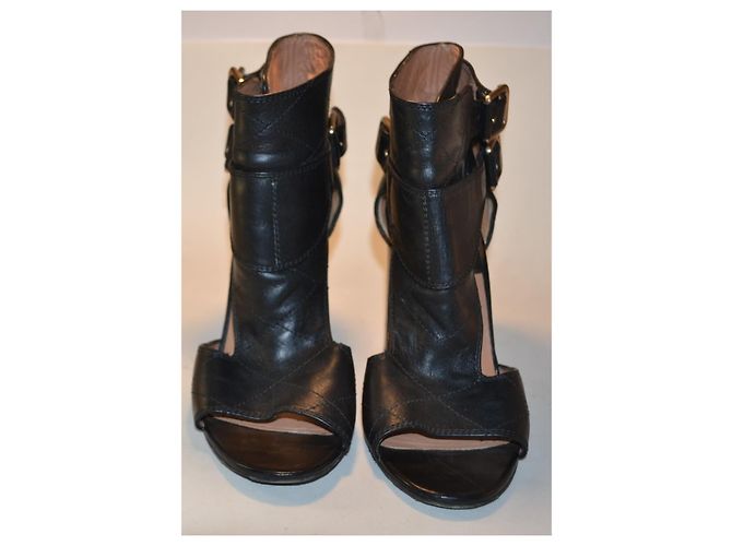 Sandali Laurence Dacade in pelle nera con tacco Nero - vista 3