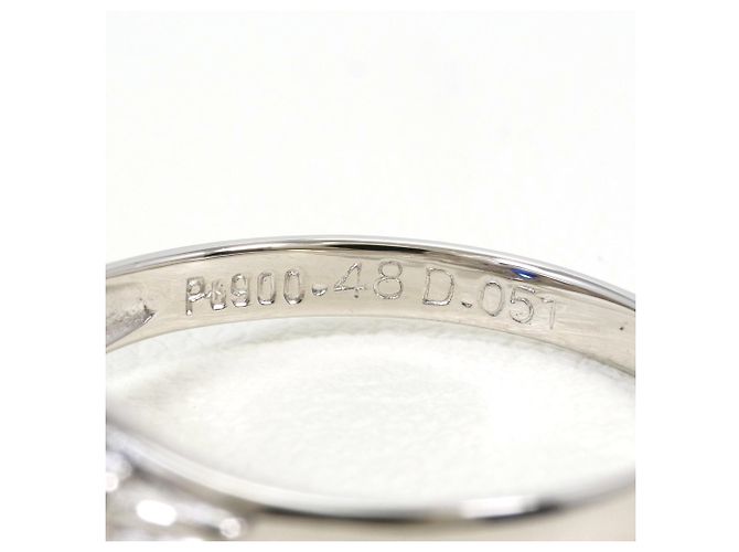 Autre Marque Platinring mit Saphir und Diamant - vista 4